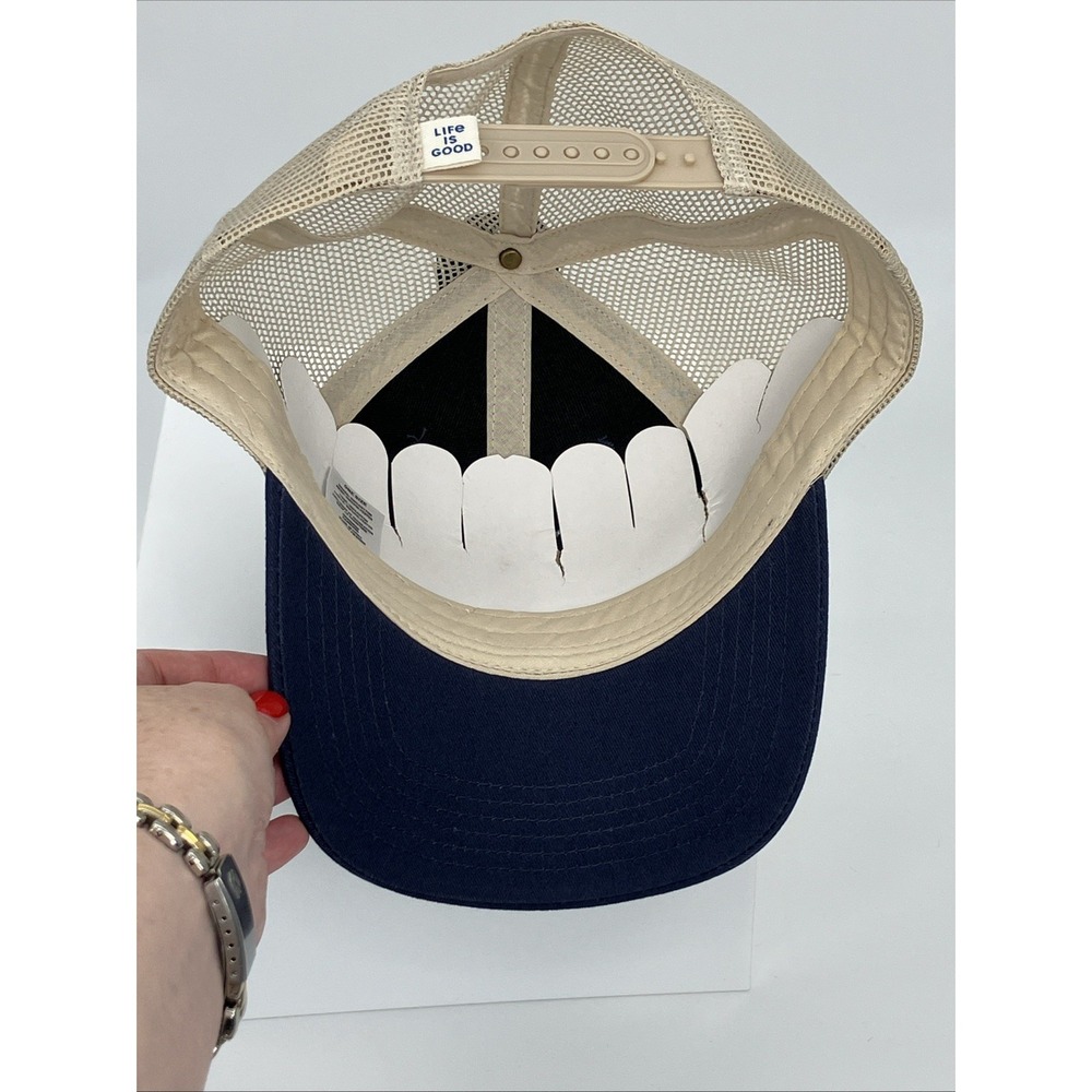 NWT Life is Good Trucker Hat Adjustable Blue Marlin Snapback Mesh Coastal Dad - Picture 11 of 12